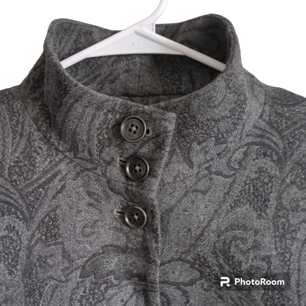 Brooks Brothers | Women's Wool-Blend Paisley Print Blazer Grey | Size 10 - Picture 6 of 12